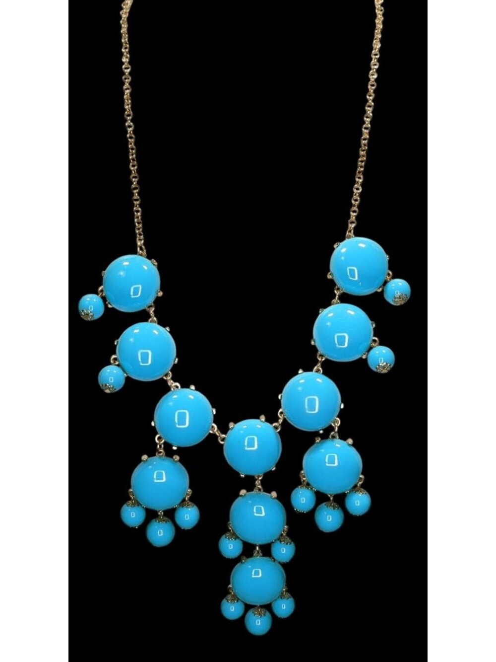 Y2K Bubble Statement Bib Necklace Blue Club Kid Jewelry